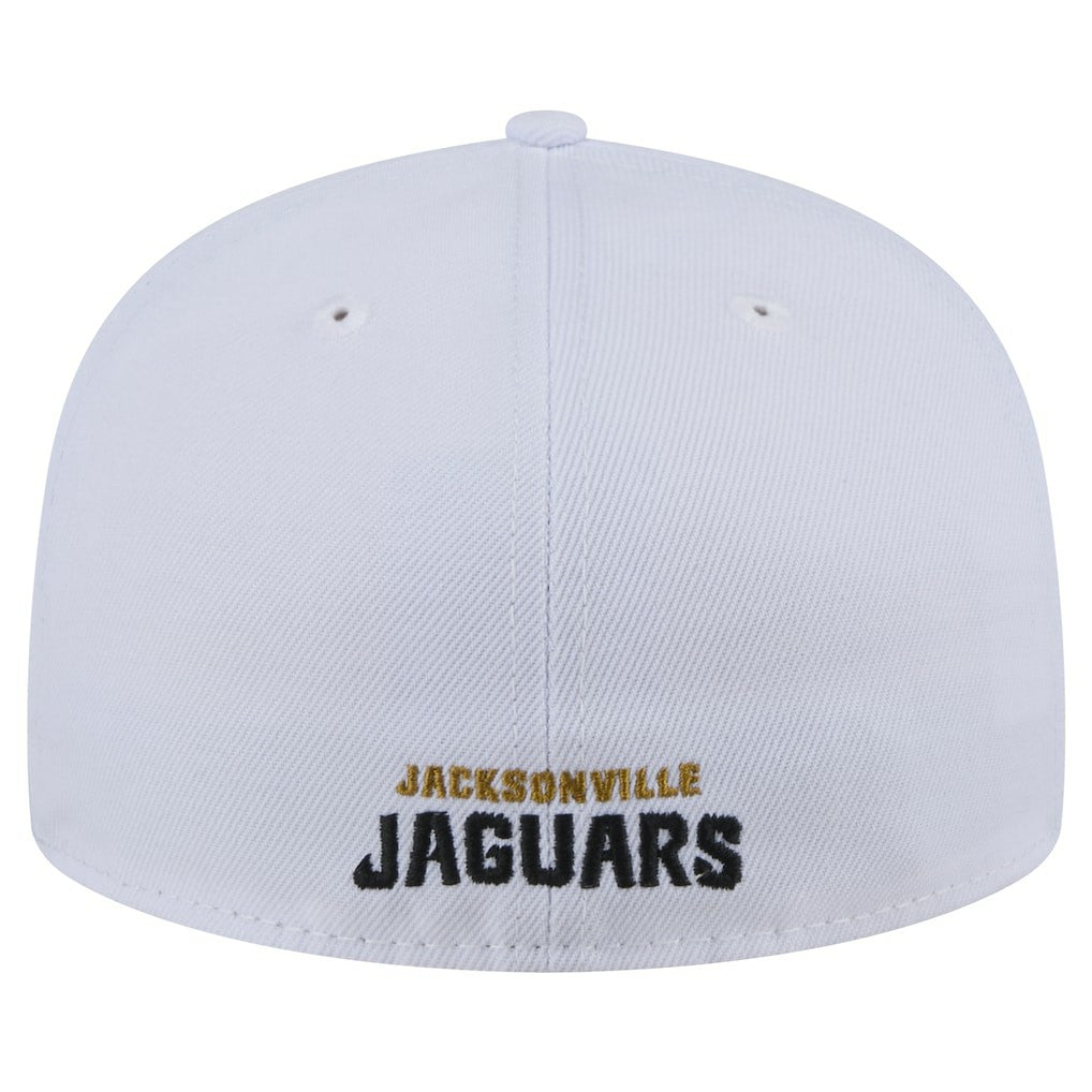 Jacksonville Jaguars New Era Throwback Crawl Omaha 59FIFTY Fitted Hat - White Hats