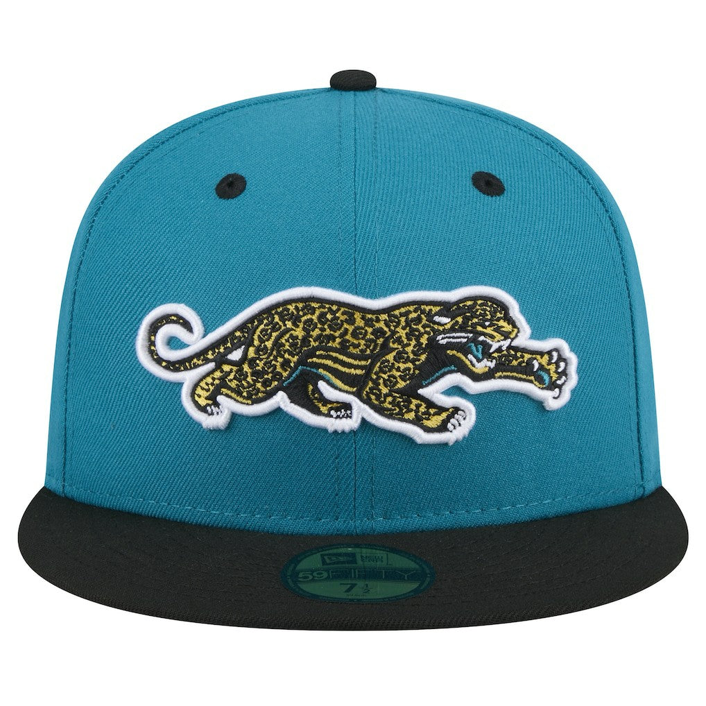 Jacksonville Jaguars New Era Throwback Crawl Flipside Two-Tone 59FIFTY Fitted Hat - Teal/Black Hats