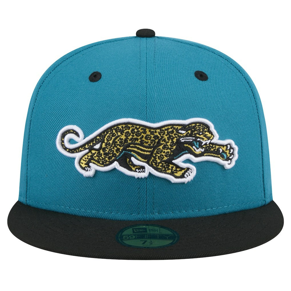 Jacksonville Jaguars New Era Throwback Crawl Flipside Two-Tone 59FIFTY Fitted Hat - Teal/Black Hats