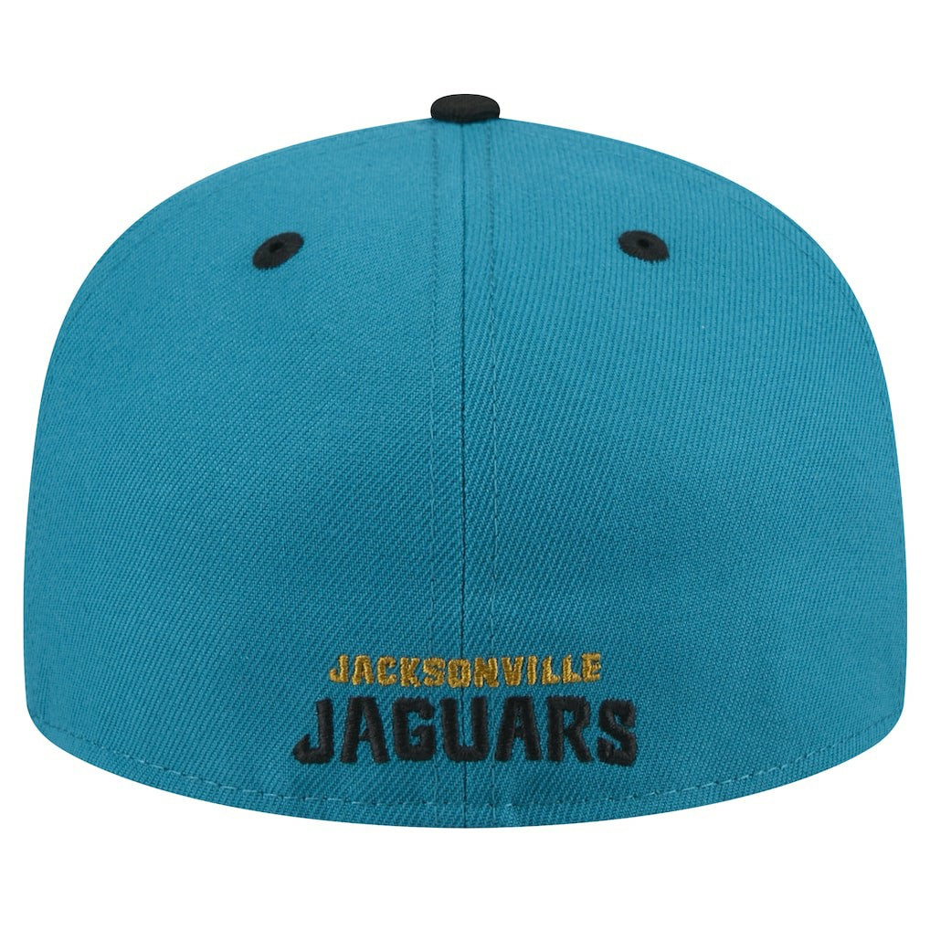 Jacksonville Jaguars New Era Throwback Crawl Flipside Two-Tone 59FIFTY Fitted Hat - Teal/Black Hats
