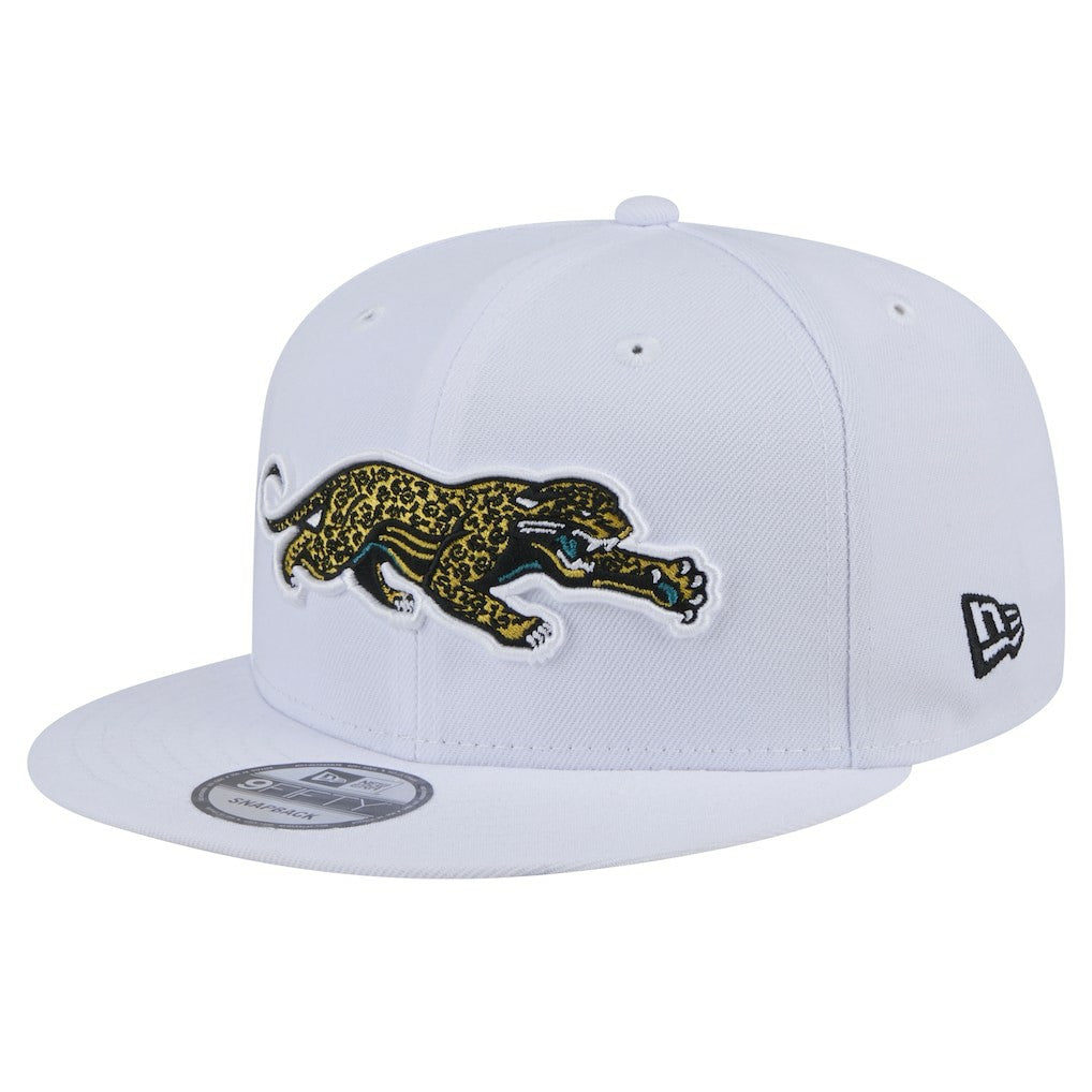 Jacksonville Jaguars New Era Throwback Crawl Standard 9FIFTY Snapback Hat - White Hats
