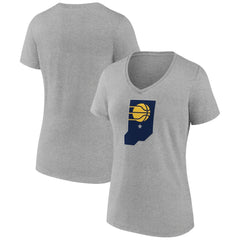 Indiana Pacers Women's Alternate Logo V-Neck T-Shirt Gray