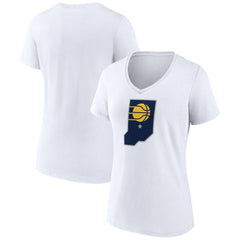 Indiana Pacers Women's Alternate Logo V-Neck T-Shirt White