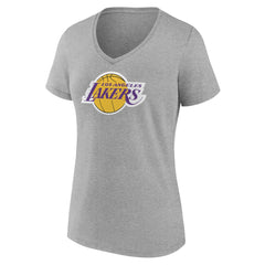 Los Angeles Lakers Women's Alternate Logo V-Neck T-Shirt Gray outlet