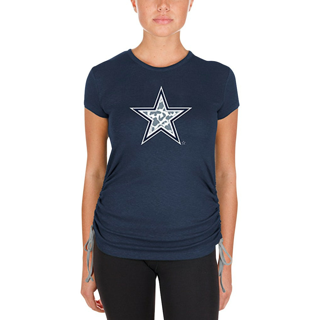 Dallas Cowboys New Era Women's Ruched Side T-Shirt - Navy T-shirts