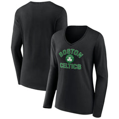Boston Celtics Women's Overtime V-Neck Long Sleeve T-Shirt Black