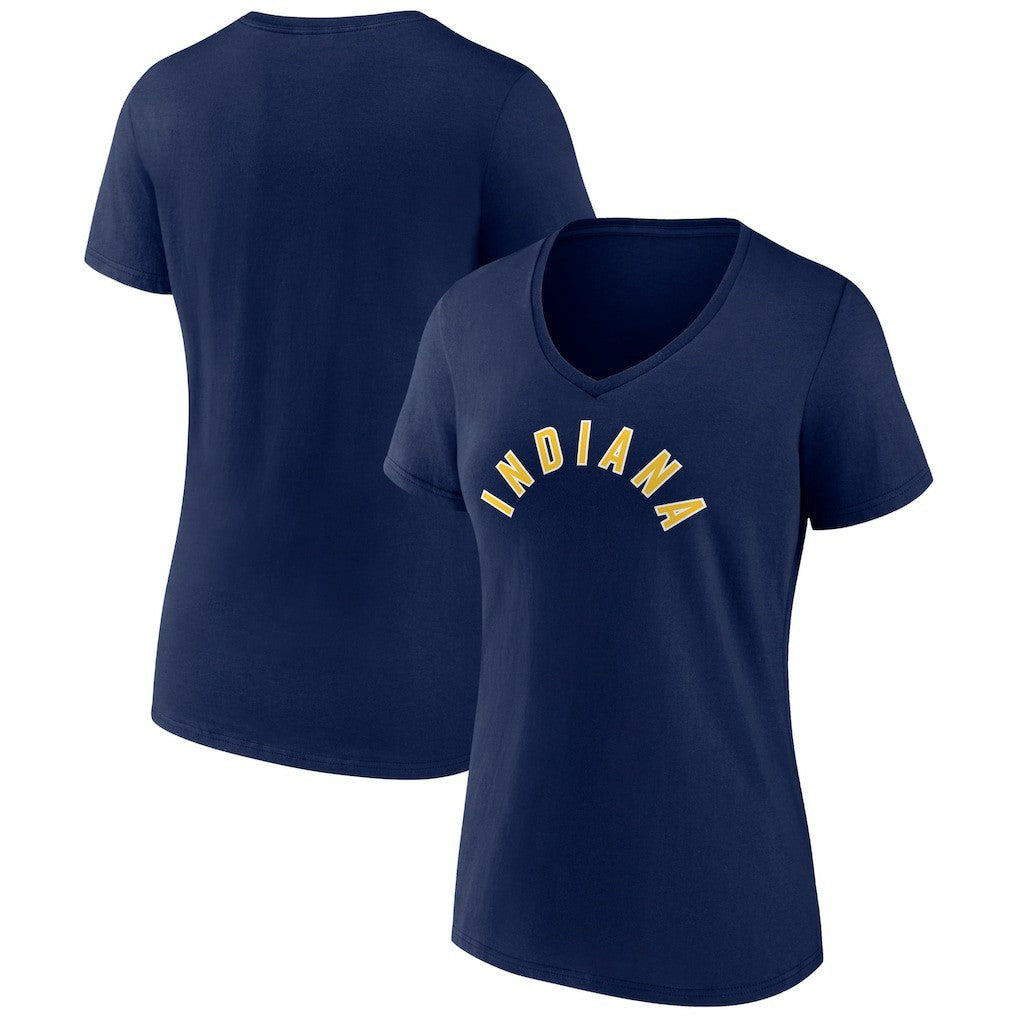Indiana Pacers Women's Wordmark Alternate V-Neck T-Shirt Navy
