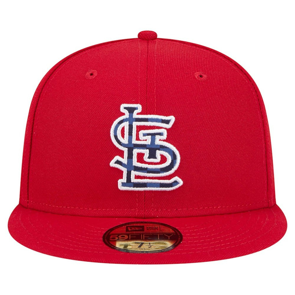 St. Louis Cardinals New Era Checkered Undervisor 59FIFTY Fitted Hat - Red Hats