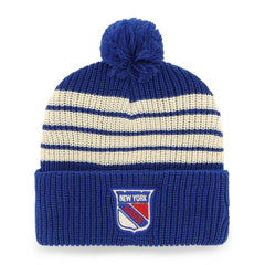 New York Rangers '47 Old Time Hockey Barn Cuffed Knit Hat with Pom - Blue | US 201534450