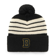 Boston Bruins '47 Old Time Hockey Barn Cuffed Knit Hat with Pom - Black | US 201534453
