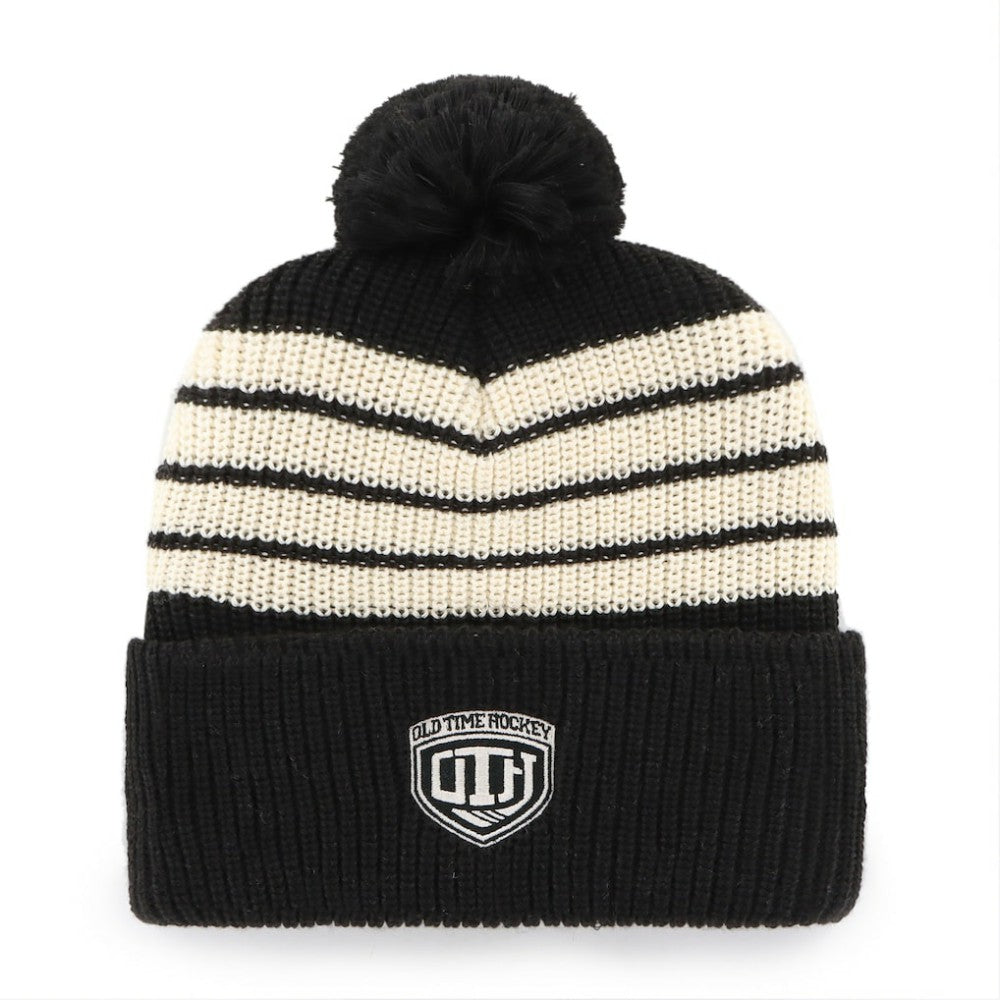 Boston Bruins '47 Old Time Hockey Barn Cuffed Knit Hat with Pom - Black | US 201534453