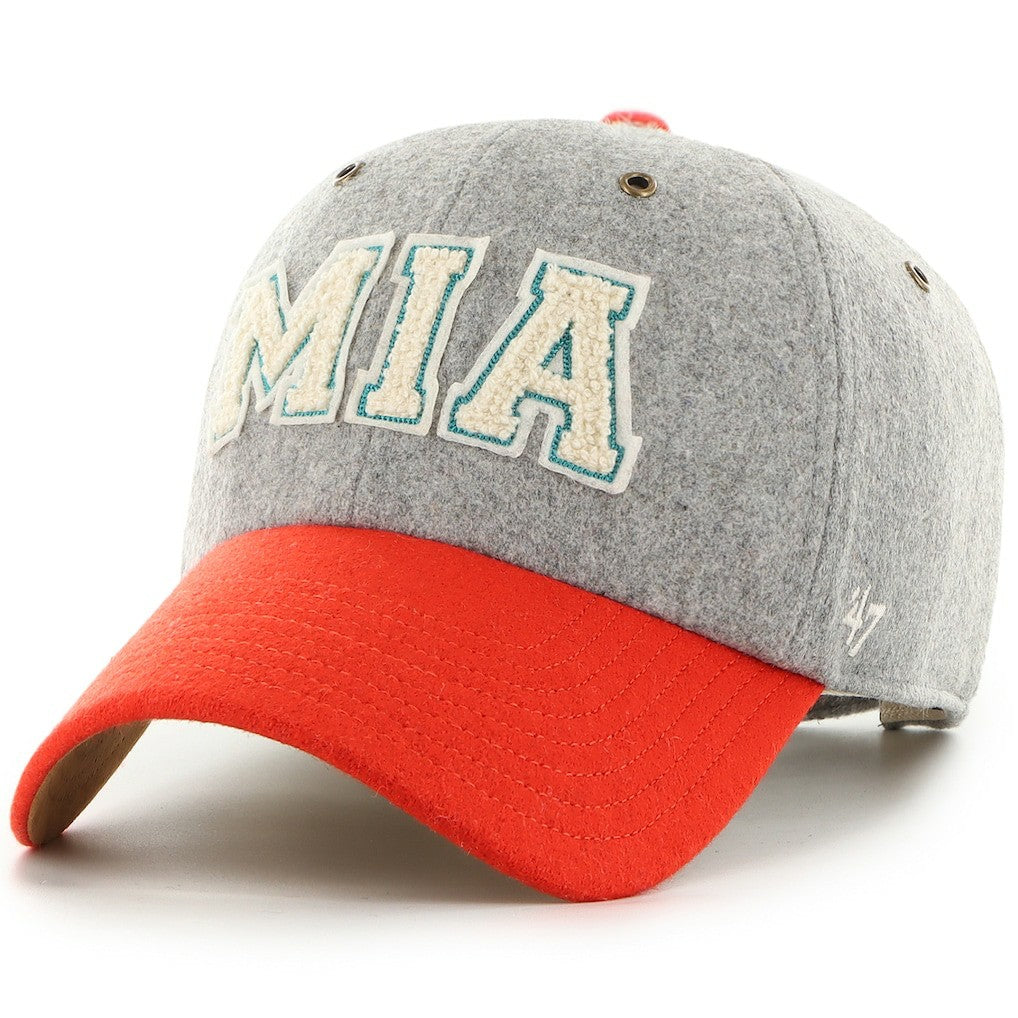 Miami Dolphins Stoney Clover Lane x '47 Unisex Block Clean Up Adjustable Hat - Gray/Orange Hats
