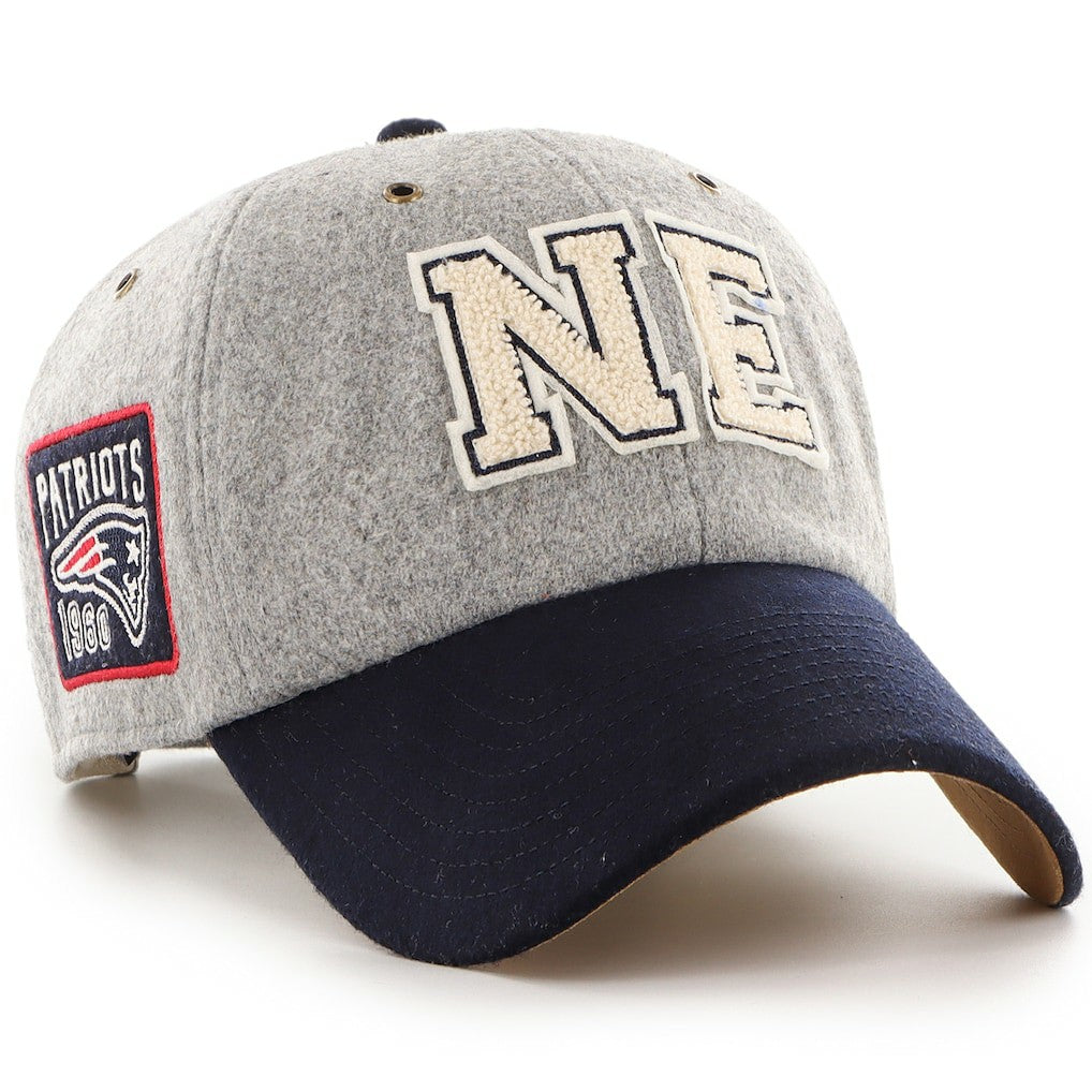 New England Patriots Stoney Clover Lane x '47 Unisex Block Clean Up Adjustable Hat - Gray/Navy Hats