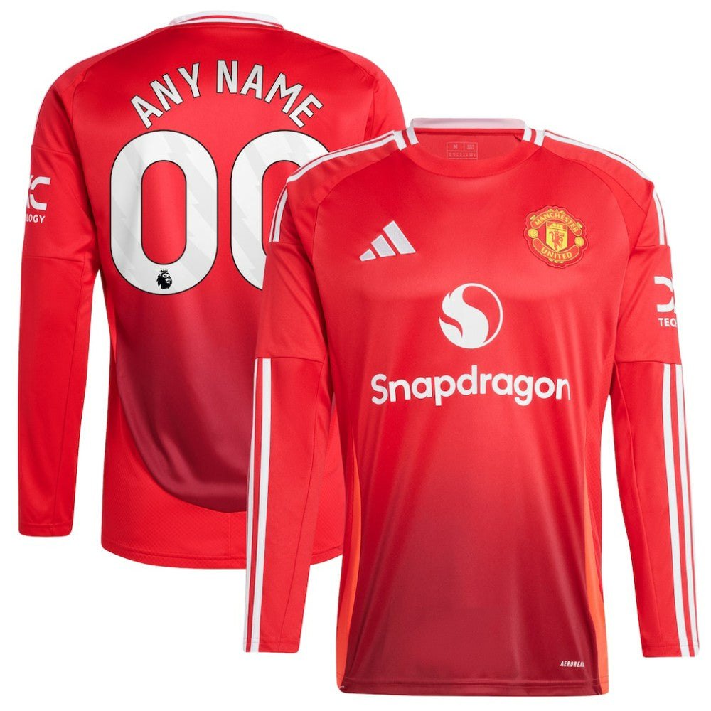 Manchester United 2024/25 Home Long Sleeve Replica Custom Jersey Red - Adidas discount