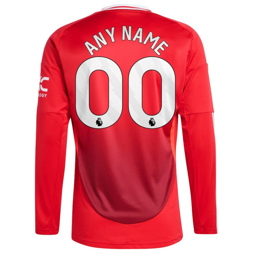 Manchester United 2024/25 Home Long Sleeve Replica Custom Jersey Red - Adidas discount