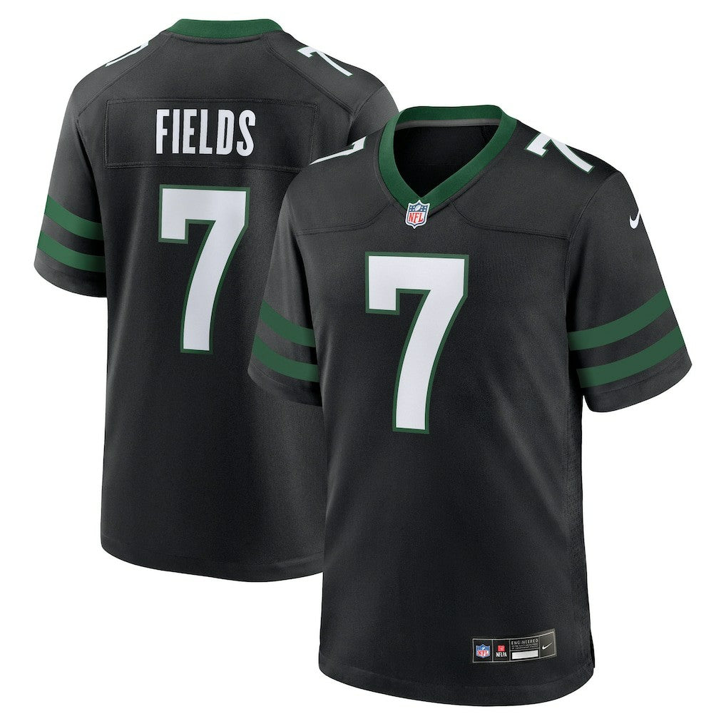 Justin Fields New York Jets Game Jersey - Stealth Black Jerseys
