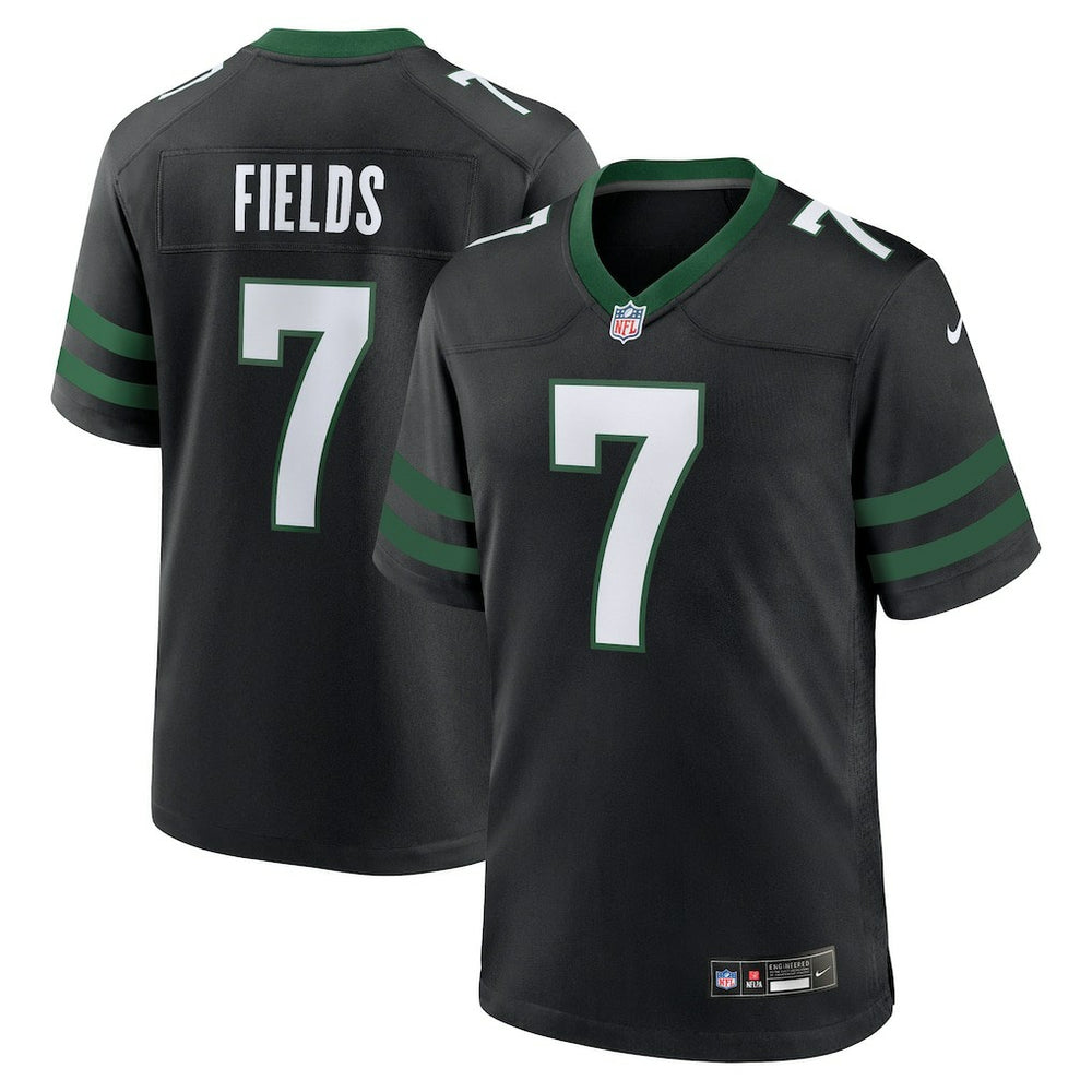 Justin Fields New York Jets Game Jersey - Stealth Black Jerseys