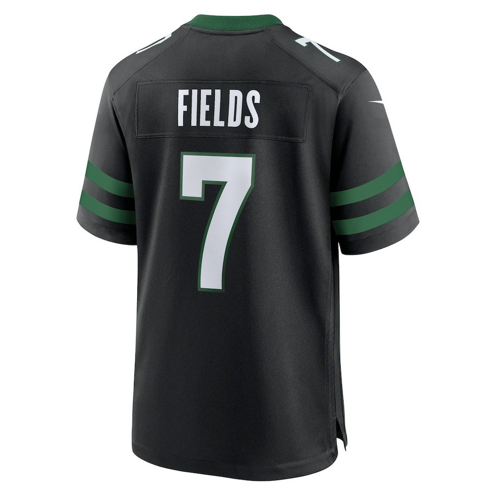 Justin Fields New York Jets Game Jersey - Stealth Black Jerseys