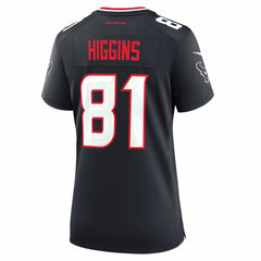 Jayden Higgins Houston Texans Women's Game Jersey - Navy Jerseys