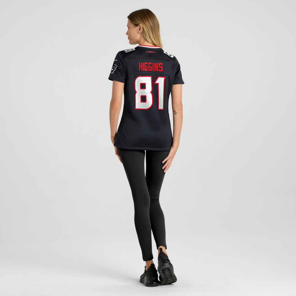 Jayden Higgins Houston Texans Women's Game Jersey - Navy Jerseys