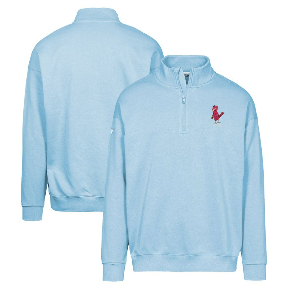St. Louis Cardinals Levelwear Murray Core Logo Quarter-Zip Pullover Top - Light Blue Pullover