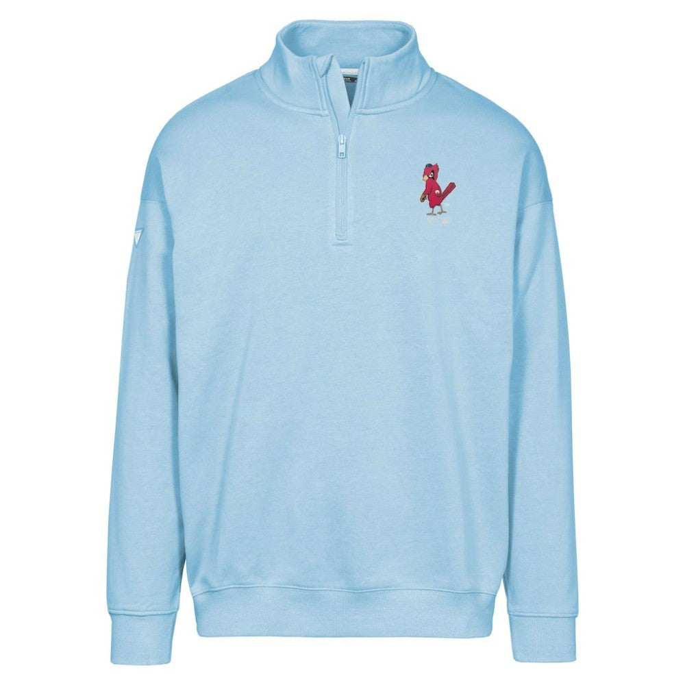St. Louis Cardinals Levelwear Murray Core Logo Quarter-Zip Pullover Top - Light Blue Pullover