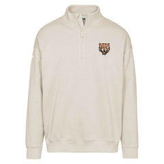 Detroit Tigers Levelwear Murray Core Logo Quarter-Zip Pullover Top - Khaki Pullover