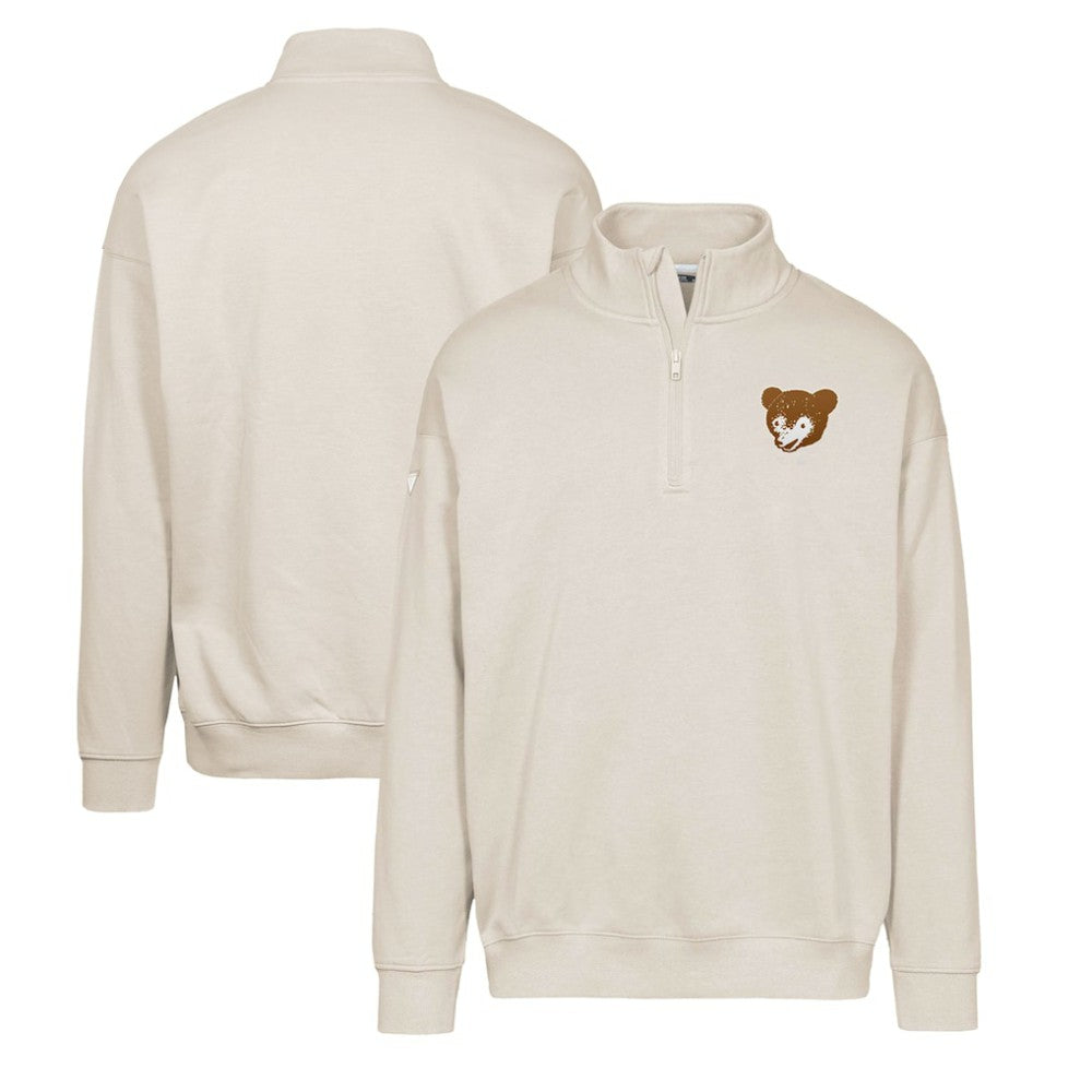 Chicago Cubs Levelwear Murray Core Logo Quarter-Zip Pullover Top - Khaki Pullover