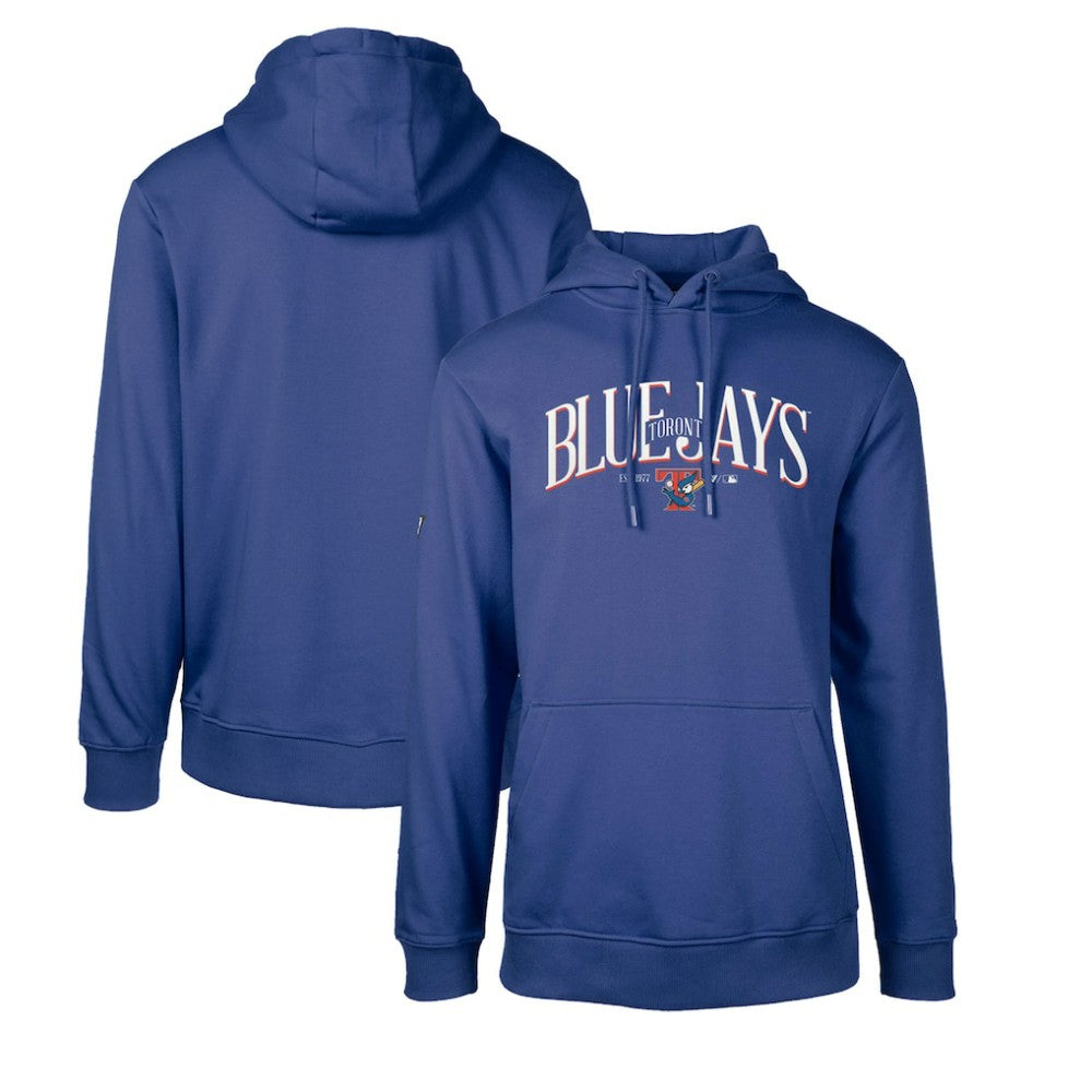 Toronto Blue Jays Levelwear Cooperstown Collection Podium Retro Spellout Pullover Hoodie - Royal Hoodies