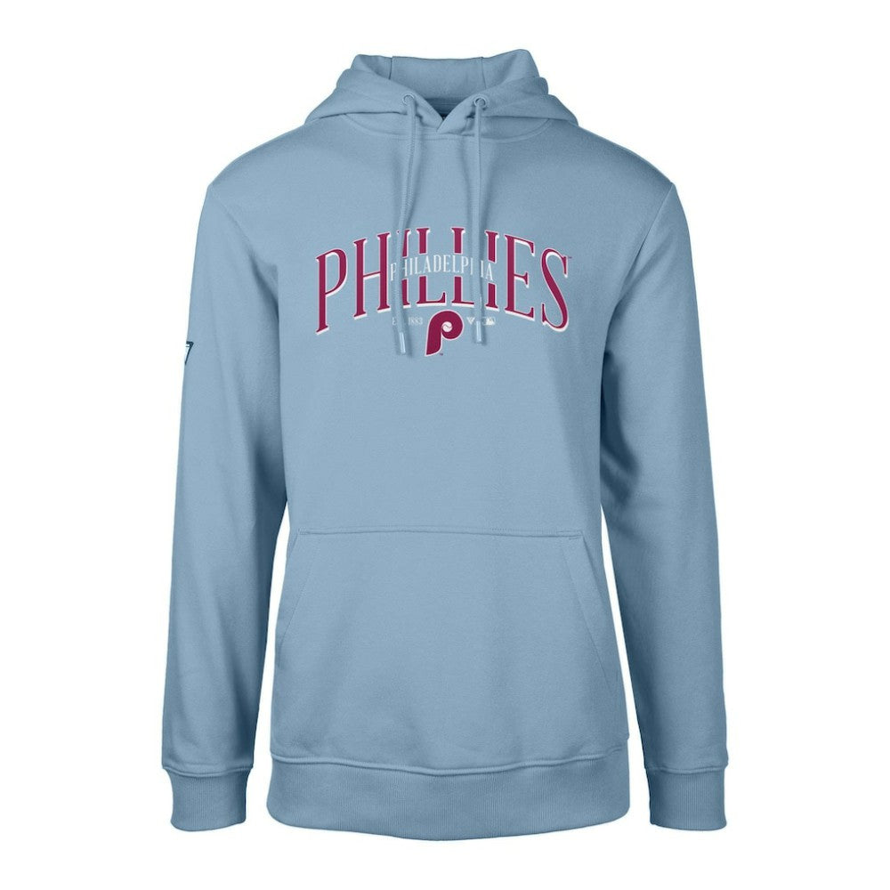 Philadelphia Phillies Levelwear Cooperstown Collection Podium Retro Spellout Pullover Hoodie - Light Blue Hoodies