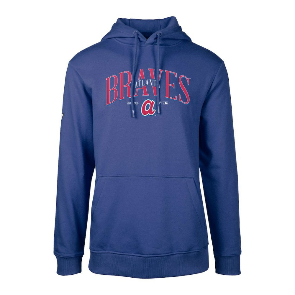 Atlanta Braves Levelwear Cooperstown Collection Podium Retro Spellout Pullover Hoodie - Royal Hoodies
