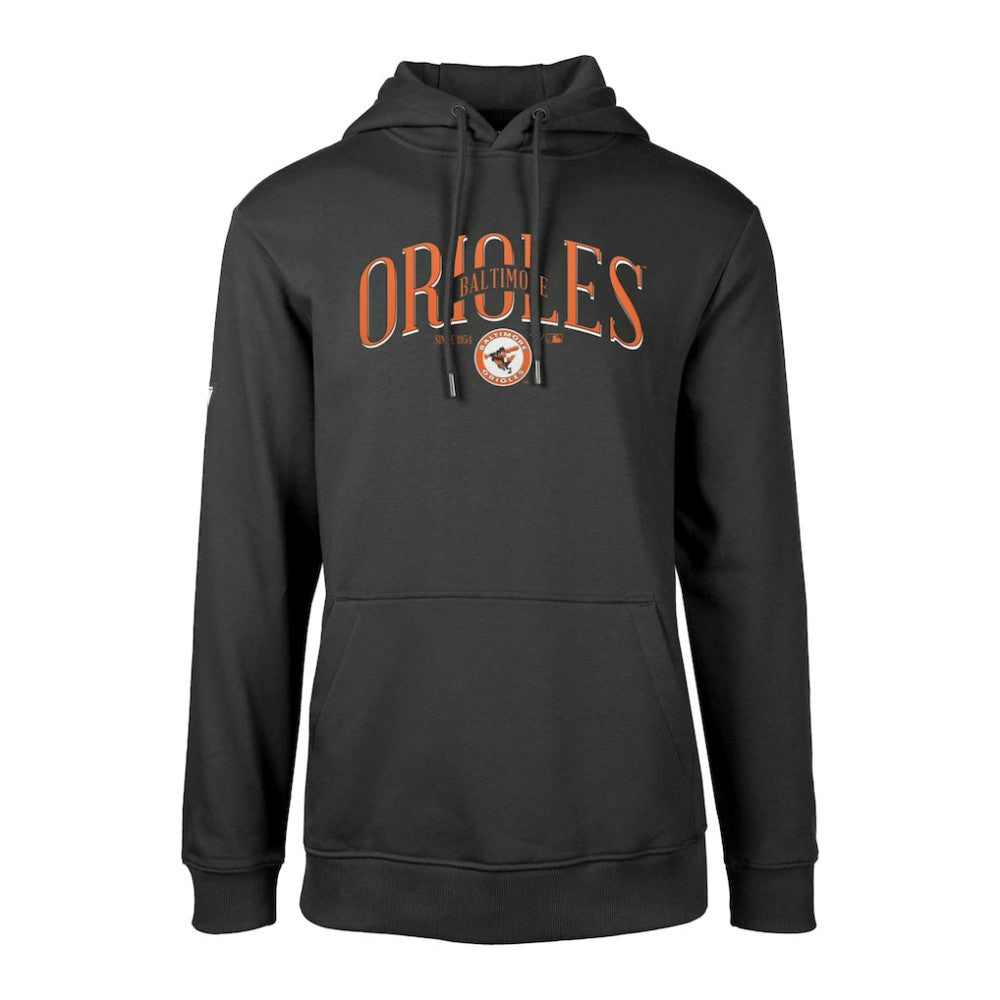 Baltimore Orioles Levelwear Cooperstown Collection Podium Retro Spellout Pullover Hoodie - Black Hoodies