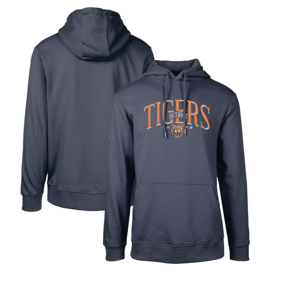 Detroit Tigers Levelwear Cooperstown Collection Podium Retro Spellout Pullover Hoodie - Navy Hoodies