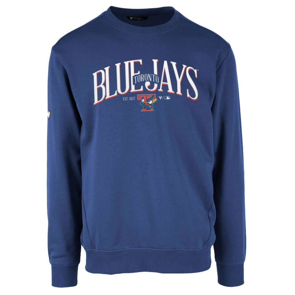 Toronto Blue Jays Levelwear Zane Cooperstown Collection Retro Spellout Pullover Sweatshirt - Royal Pullover