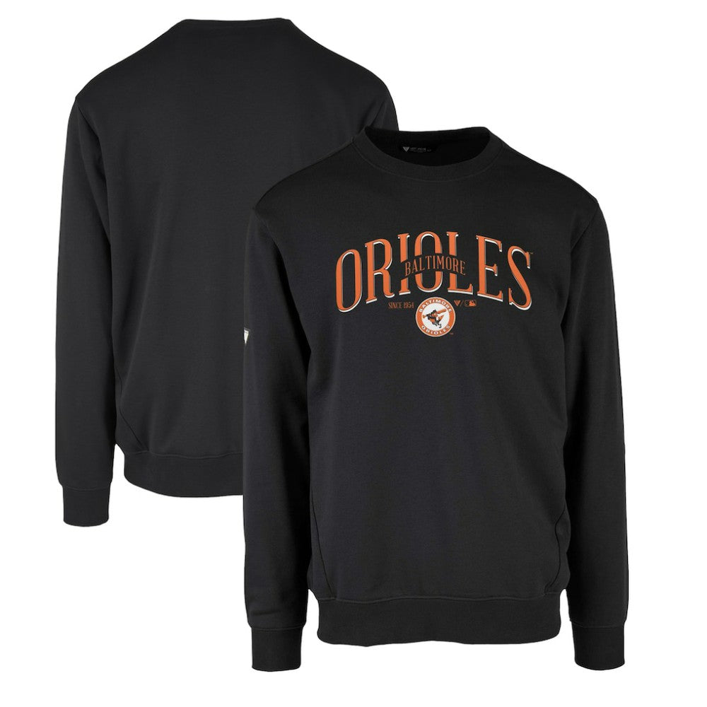 Baltimore Orioles Levelwear Zane Cooperstown Collection Retro Spellout Pullover Sweatshirt - Black Pullover