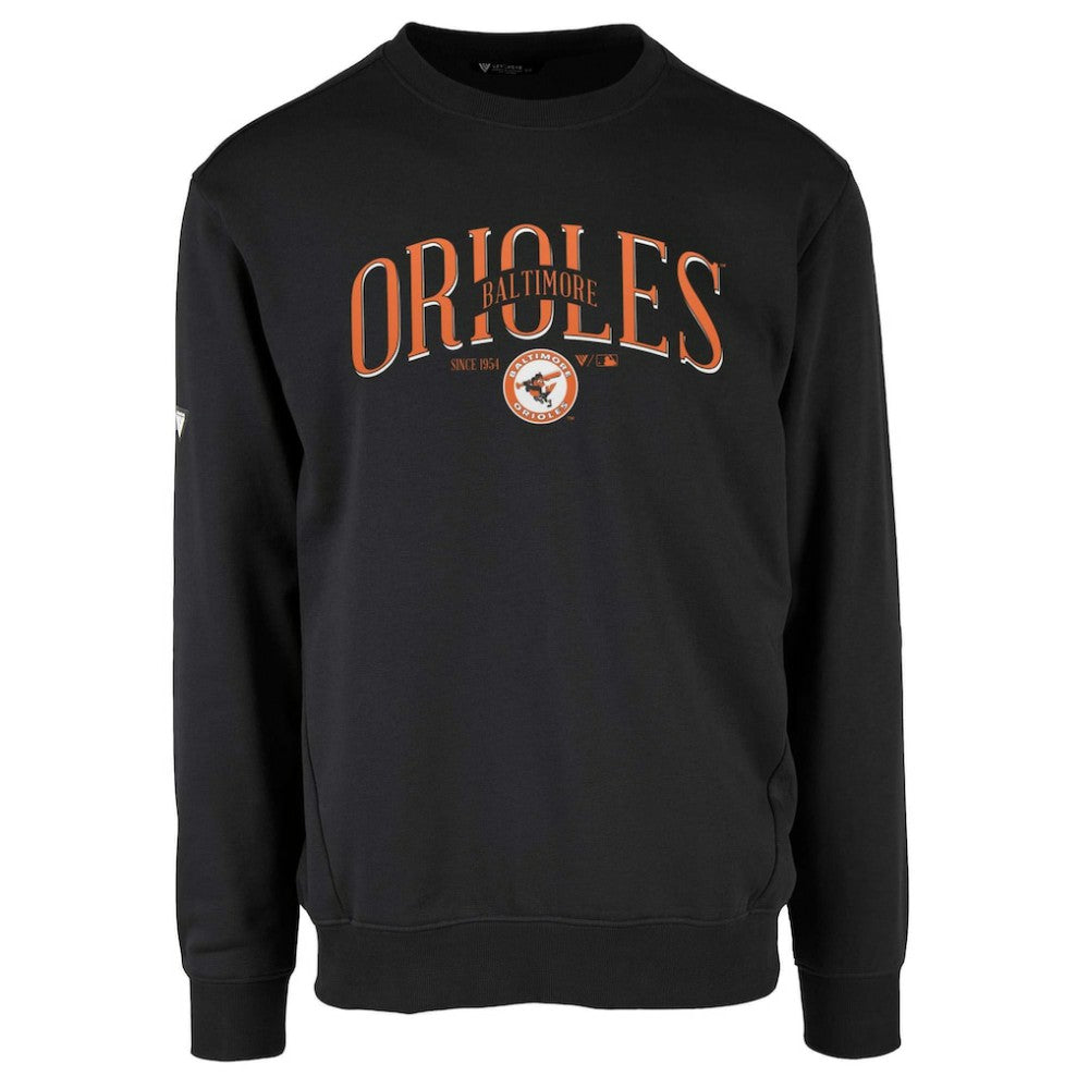 Baltimore Orioles Levelwear Zane Cooperstown Collection Retro Spellout Pullover Sweatshirt - Black Pullover