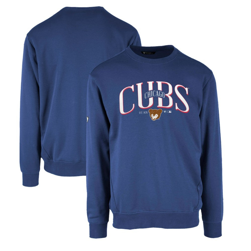 Chicago Cubs Levelwear Zane Cooperstown Collection Retro Spellout Pullover Sweatshirt - Royal Pullover