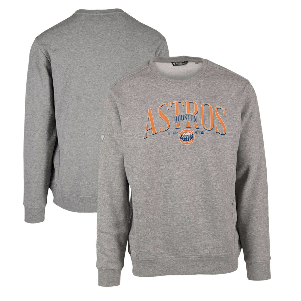 Houston Astros Levelwear Zane Cooperstown Collection Retro Spellout Pullover Sweatshirt - Gray Pullover