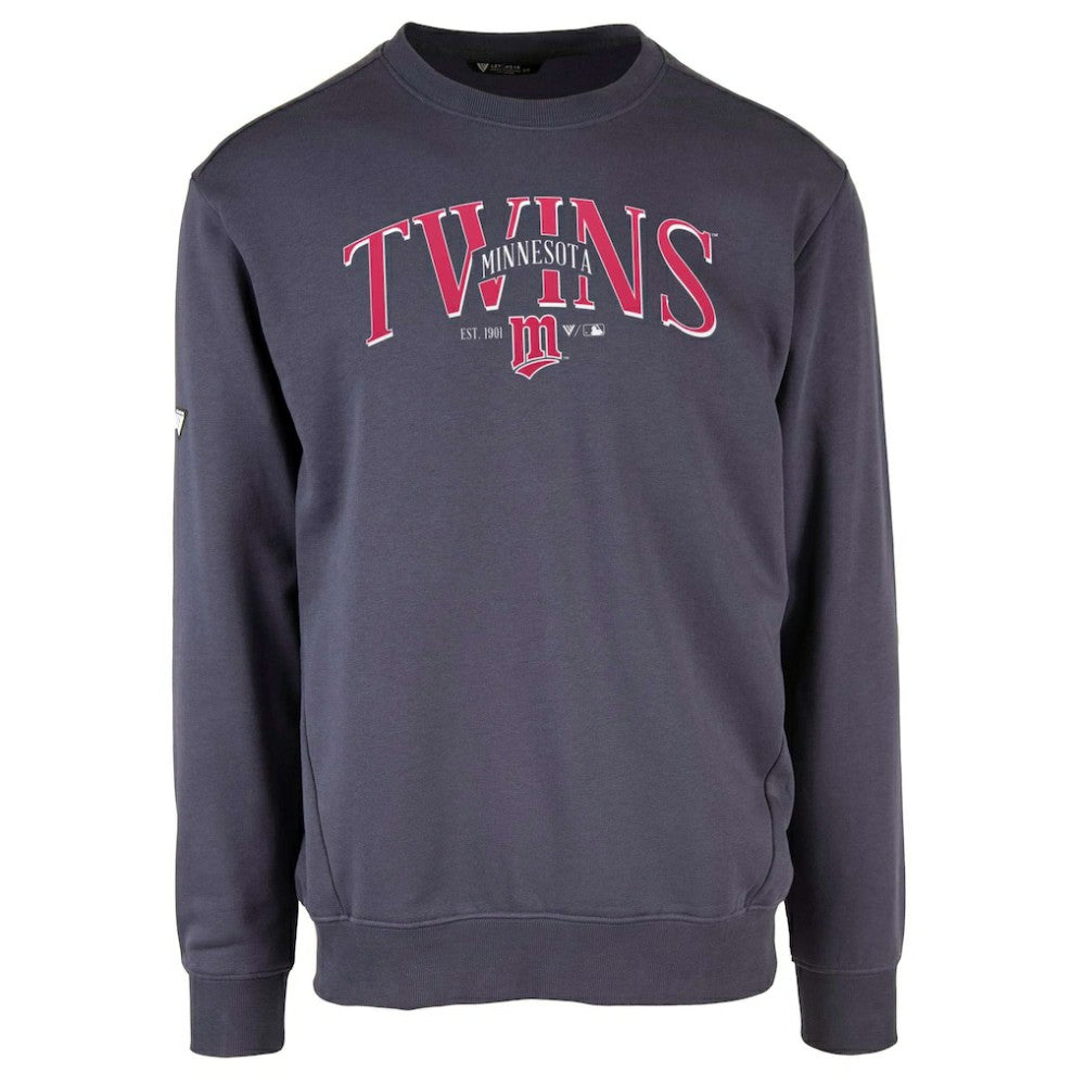 Minnesota Twins Levelwear Zane Cooperstown Collection Retro Spellout Pullover Sweatshirt - Navy Pullover