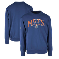 New York Mets Levelwear Zane Cooperstown Collection Retro Spellout Pullover Sweatshirt - Royal Pullover