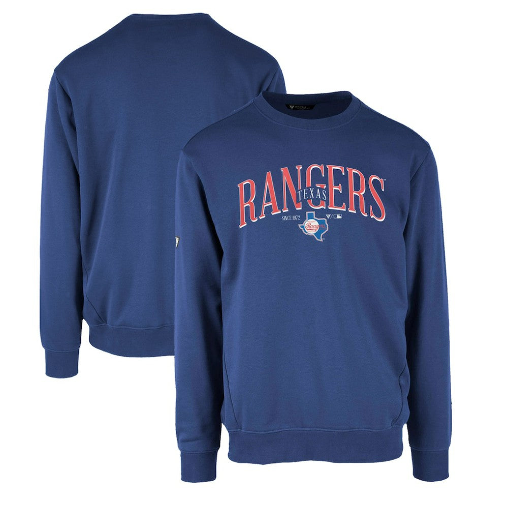 Texas Rangers Levelwear Zane Cooperstown Collection Retro Spellout Pullover Sweatshirt - Royal Pullover