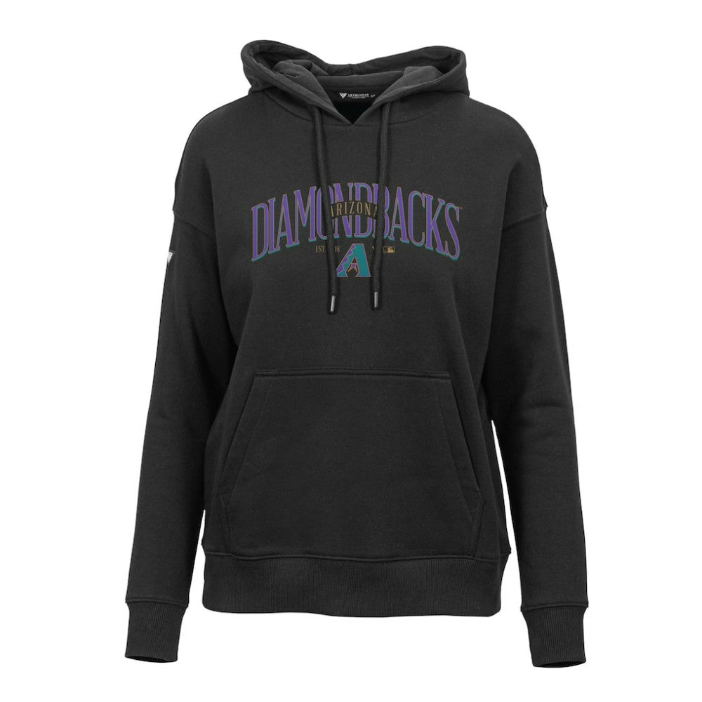 Arizona Diamondbacks Levelwear Women's Adorn Cooperstown Collection Retro Spellout Pullover Hoodie - Black Hoodies