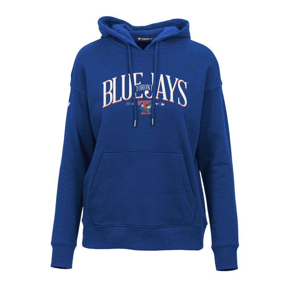 Toronto Blue Jays Levelwear Women's Adorn Cooperstown Collection Retro Spellout Pullover Hoodie - Royal Hoodies