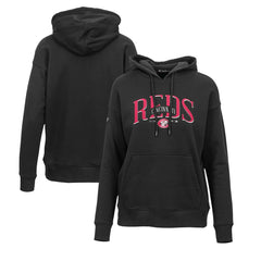 Cincinnati Reds Levelwear Women's Adorn Cooperstown Collection Retro Spellout Pullover Hoodie - Black Hoodies