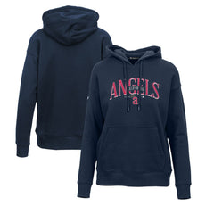 Los Angeles Angels Levelwear Women's Adorn Cooperstown Collection Retro Spellout Pullover Hoodie - Navy Hoodies