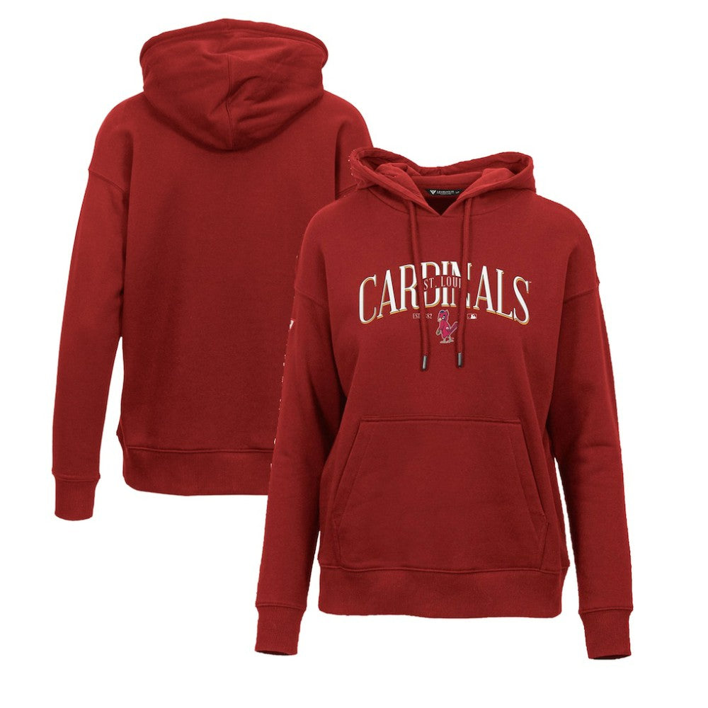 St. Louis Cardinals Levelwear Women's Adorn Cooperstown Collection Retro Spellout Pullover Hoodie - Red Hoodies