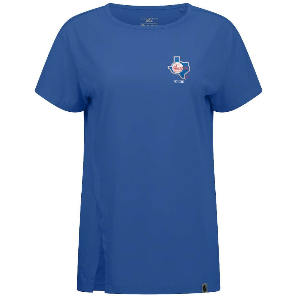 Texas Rangers Levelwear Women's Influx Cooperstown Core Logo T-Shirt - Royal T-shirts