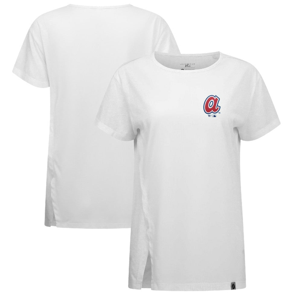 Atlanta Braves Levelwear Women's Influx Cooperstown Core Logo T-Shirt - White T-shirts