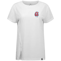 Atlanta Braves Levelwear Women's Influx Cooperstown Core Logo T-Shirt - White T-shirts