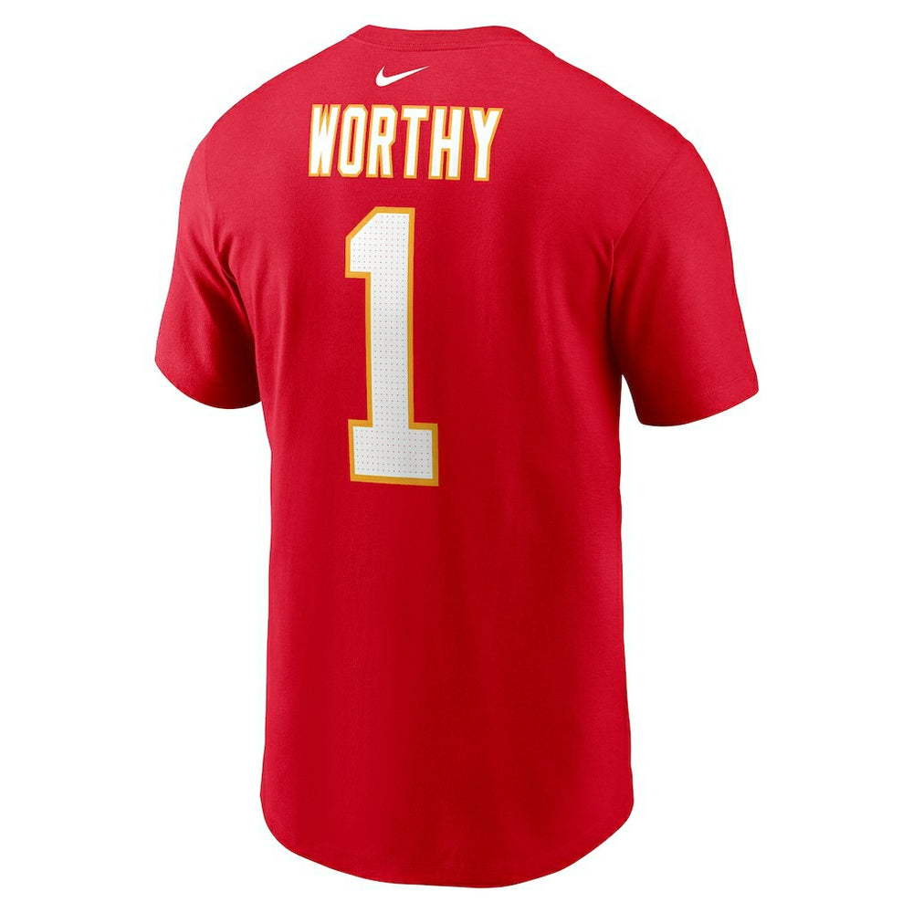 Xavier Worthy Kansas City Chiefs Name & Number T-Shirt - Red T-shirts